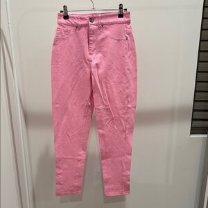 Shinestar Pink Ankle Cropped Jeans